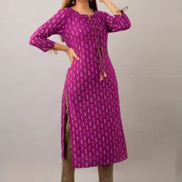 ftDiva Ethnic Motifs Printed Straight Kurta image 4