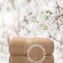 Aura Set Of 2 Flax Yellow Solid 650 GSM Super Absorbent Pure Cotton Hand Towels image 4