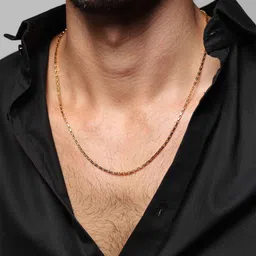 AKSHAT SAPPHIRE Men 92.5 Sterling Silver Gold-Plated Chain image 5