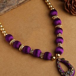 AKSHARA Purple Gold-Plated Necklace-picture-20