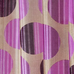 Cortina Purple & Beige 2 Pieces Geometric Window Curtains image 3