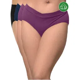 Inner Sense Plus Size Organic Cotton V Band Panties (Pack of 4)-image-39