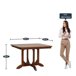Wopno Furniture Solid Sheesham Wood 4 Seater Dining Table Set Without Cushioned Chairs for Dining Room | Living Room | Home & Office | Hotels Restaurant & Cafe (Honey Oak, 4 Seater) image 3