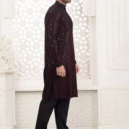 ARRUGA Men Ethnic Motifs Embroidered Regular Thread Work Kurta with Pyjamas image 3