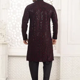 ARRUGA Men Ethnic Motifs Embroidered Regular Thread Work Kurta with Pyjamas image 4