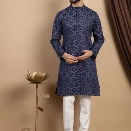 Anouk Floral Printed Regular Pure Cotton Kurta & Churidar image 1