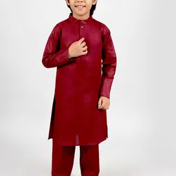 INCLUD Boys Mandarin Collar Kurta with Pyjamas image 1