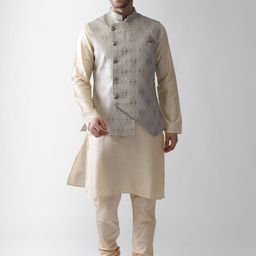 KISAH Men Grey Regular Kurta with Pyjamas-picture-14