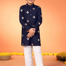 FASHION DREAM Boys Embroidered Regular Kurta with Pyjamas-picture-43
