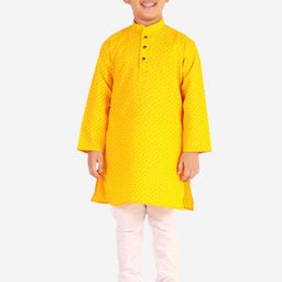 Pro-Ethic STYLE DEVELOPER Boys Yellow Pure Cotton Kurta with Churidar-picture-41