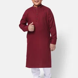 NAMASKAR Boys Cotton Solid Kurta with Churidar-picture-29