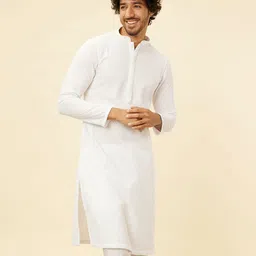 Manyavar Geometric Embroidered Regular Thread Work Straight Kurta With Pyjamas-picture-15