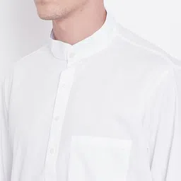 SG LEMAN Band Collar Pure Cotton Straight Kurta With Pyjama image 4