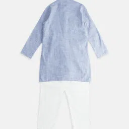 indus route by Pantaloons Boys Striped Pure Cotton Kurta With Pyjamas image 4