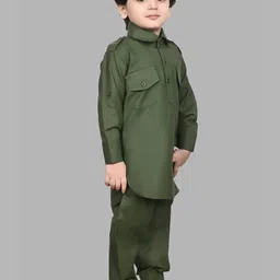 BAESD Boys Shirt Collar Kurta with Pyjamas image 2