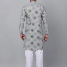 KRAFT INDIA Floral Embroidered Thread Work Mandarin Collar Regular Kurta with Pyjamas image 4