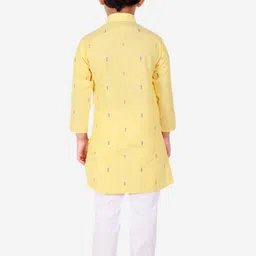 Pro-Ethic STYLE DEVELOPER Boys Yellow Pure Cotton Kurta with Pyjamas image 2