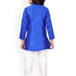 BAESD Boys Mandarin Collar Pure Silk Kurta with Pyjamas image 5