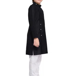Jeetethnics Boys Black Angrakha Kurta with Pyjamas image 5