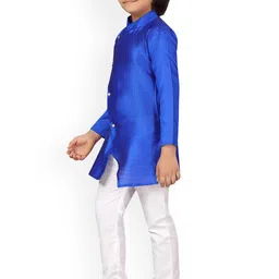 BAESD Boys Mandarin Collar Pure Silk Kurta with Pyjamas image 2