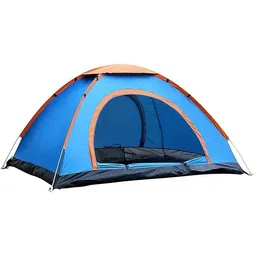 generic Polyester Camping Tent - Portable Dome Tent for 3 People with Glass Fiber Poles - Waterproof Tent for Hiking and Trekking - Outdoor Tent with Ventilation for Better Airflow (Tent 4 Person) image 1