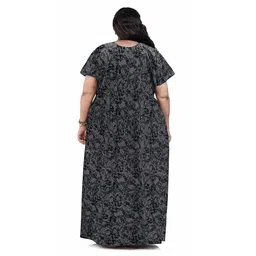 kbnbj Nighty for Women Cotton Printed Maxi Gown Ankle Length Nighty Night Dress Gown for Women Maxi - Free Size image 3