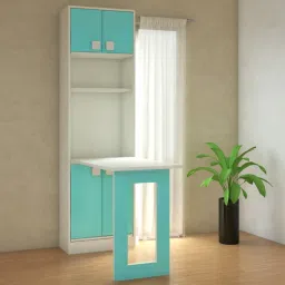 adona Royale Kids Folding Study Desk cum Bookshelf in Misty Turquoise Colour-picture-19