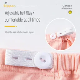 Ghelonadi Women's Maternity High Waist Underwear Pack of 2 Cotton Pregnancy Panties Smile Printing Belly Underpants Over Bump Briefs with Adjustable Drawstring image 2