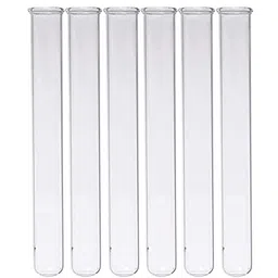 VITSZEE Small Test tubes (6 pcs Borosilicate) with Plastic Test Tube Stand (Blue or white color) and Wooden Handle Chromium Plated Test Tube Holder Combo of 8 Products image 4