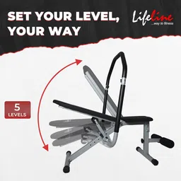 Life Line LB 303 AB Care Bench Premium | AB King Pro For Home Gym Workout | Abs Exerciser With 5 Adjustable Levels for Men & Women | Ab Exercise Equipment Perfect For Home Gym image 2