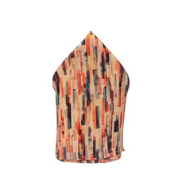 The Tie Hub Men Orange & Black Printed Cotton Pocket Squares image 3