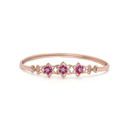 I Jewels Stylish Rose Gold Plated Cubic Zirconia American Diamond Adjustable Kada Bracelet image 3