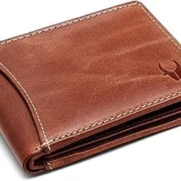 wildhorn Top Grain Leather Wallet for Men I Contrast Stitching I Handcrafted I 8 Card Slots I 1 Zipper & 2 Currency Compartments image 2