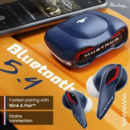 goboult BOULT AUDIO Mustang Torq TWS Earbuds with Environmental Noise Cancellation (IPX5 Water Resistant, Lightning Boult Fast Charging, Blue) image 5