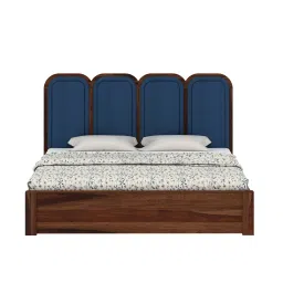 vintage home Aaram Wooden Queen Size Bed With Box Storage in Provincial Teak Finish image 3