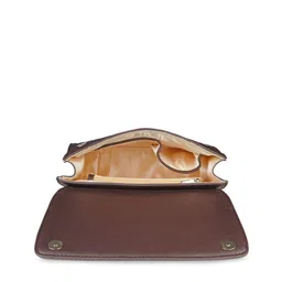 FLYING BERRY Brown Embellished PU Structured Satchel with Quilted image 5