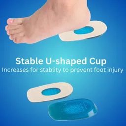 Wonder Care 1 Pair Gel Heel Cushion For Heel Pain Relief Women And Men | Silicone Heel Pad | Plantar Fascitis Inserts Heel Spur Pads| Achillies Heel Support| Cushion Heel Inserts | Large image 4