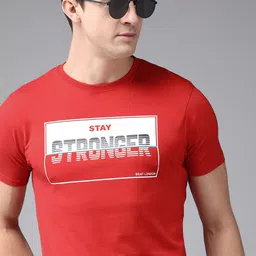 BEAT LONDON by PEPE JEANS Men Classic Red Typography Print Round Neck Slim Fit T-shirt-picture-13