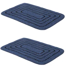 Black gold Blue & Black 2 Pieces Cotton Heavy Duty Entrance Rug Shoes Scraper Doormat-picture-13
