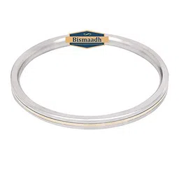 bismaadh Sikh Punjabi Brass Flat Kada Stainless Steel Bracelet For Men & Women 7mm Thickness image 3