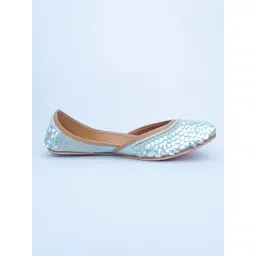 NR BY NIDHI RATHI Embellished Sky Blue Juttis image 3