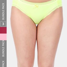 Amour Secret Women Pack Of 3 Striped Mid Rise Anti-Bacterial Bikini Briefs-picture-37