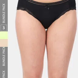 Amour Secret Women Pack Of 3 Mid Rise Anti-Bacterial Bikini Briefs-image-58