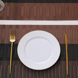HOKIPO Set Of 6 Textured & Colourblocked Tablemats with 1 Table Runner image 3