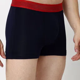 UnderJeans by Spykar Pack Of 2 Mid-Rise Trunks UJNTPTC002NAVYBLACKGREY image 4