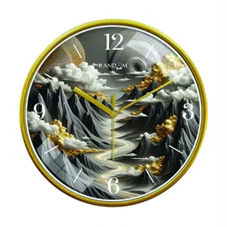 RANDOM Green & White Printed Contemporary Wall Clock image 5