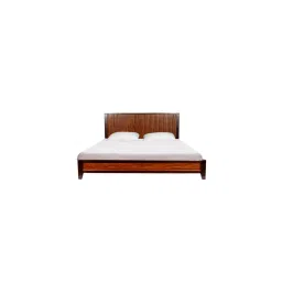 globally indian Denis Solid Wood Non Storage Bed In Dark Provincial Teak Finish image 2