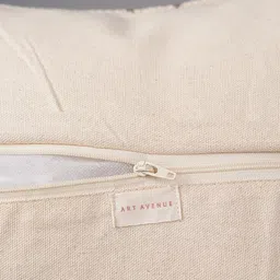 Art Avenue Mason Cream-Coloured & Green Self Design Cotton Square Cushion Cover image 3