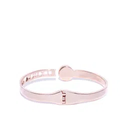 Designs By Jewels Galaxy Women Rose Gold & White Brass American Diamond Rose Gold-Plated Bangle-Style Bracelet image 2