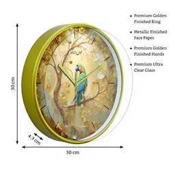 RANDOM Green & Blue Printed Round Shaped Contemporary Analogue Wall Clock image 2